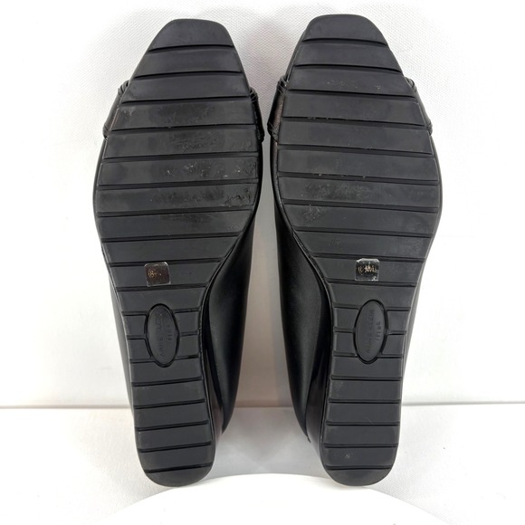 Anne Klein iFlex Morgan Black Wedge Women's 8.5M Pumps Square Toe Buckle Shoes - Picture 7 of 8